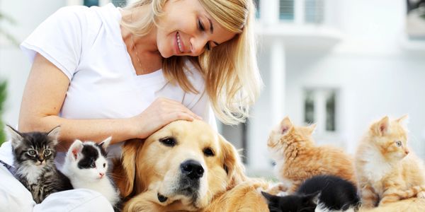 Woman with pets
